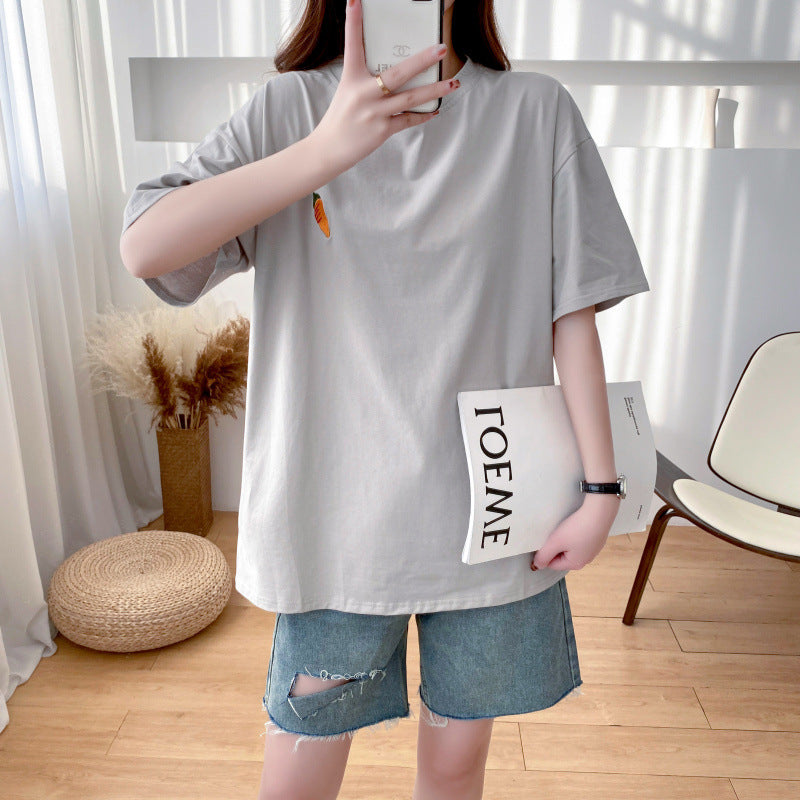 Maternity Nursing T-Shirt Top 98% Cotton Mother Nursing Tees Breastfeeding T Shirt for Pregnant Women Summer Pregnancy Top Wear