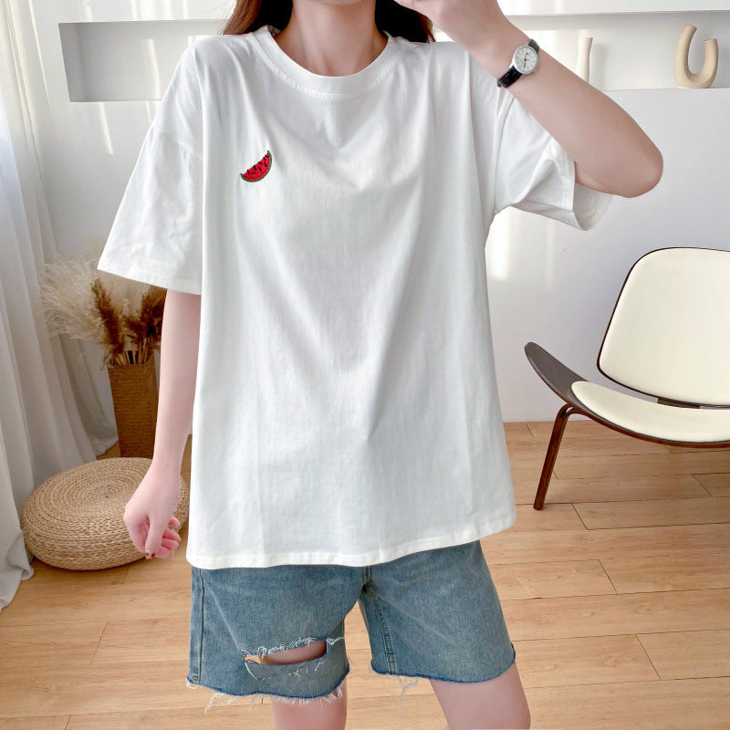Maternity Nursing T-Shirt Top 98% Cotton Mother Nursing Tees Breastfeeding T Shirt for Pregnant Women Summer Pregnancy Top Wear