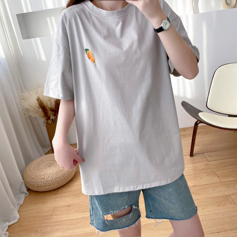 Maternity Nursing T-Shirt Top 98% Cotton Mother Nursing Tees Breastfeeding T Shirt for Pregnant Women Summer Pregnancy Top Wear