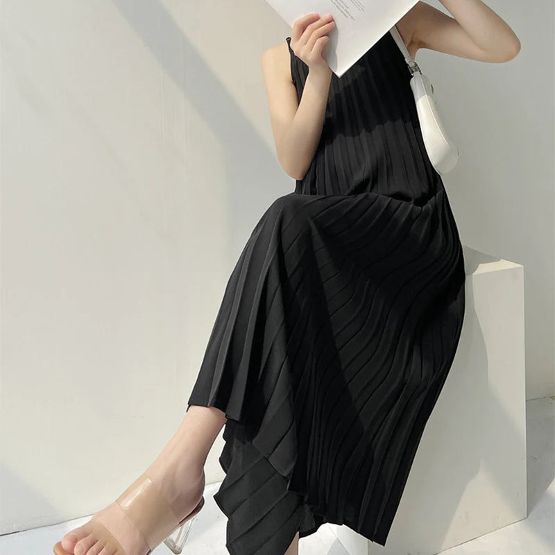 Maternity Dresses Chiffon Pleated Long Pregnancy Dress Casual Loose Maternity Clothes For Pregnant Women Fashion 2024 Plus Size