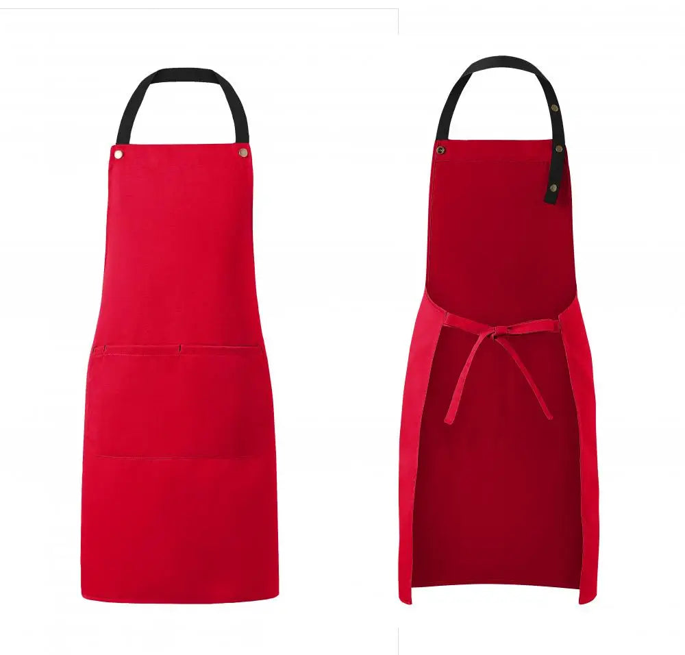 Kitchen Apron Custom Logo Polyester Plain Mandiles for Man Women Restaurant Bar Waiters Chefs Cleaning Bibs Nail Salon Aprons