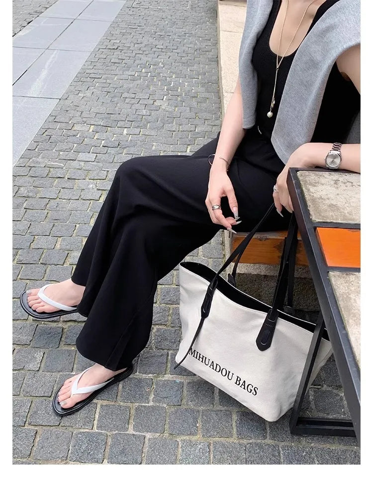 Slippers Casual Low Female Shoes Rubber Flip Flops Slides Luxury 2025 Summer Flat Hawaiian PU Hoof Heels Rome Scandals Fabric Si