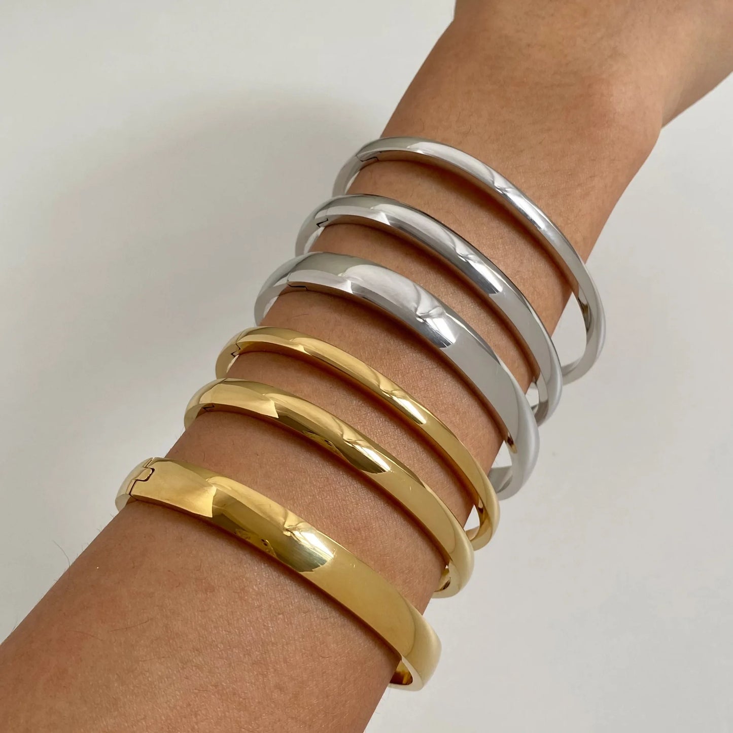 Stainless steel bangles for women minimalist simple bangles stainless steel jewelry new in non tarnish 2024