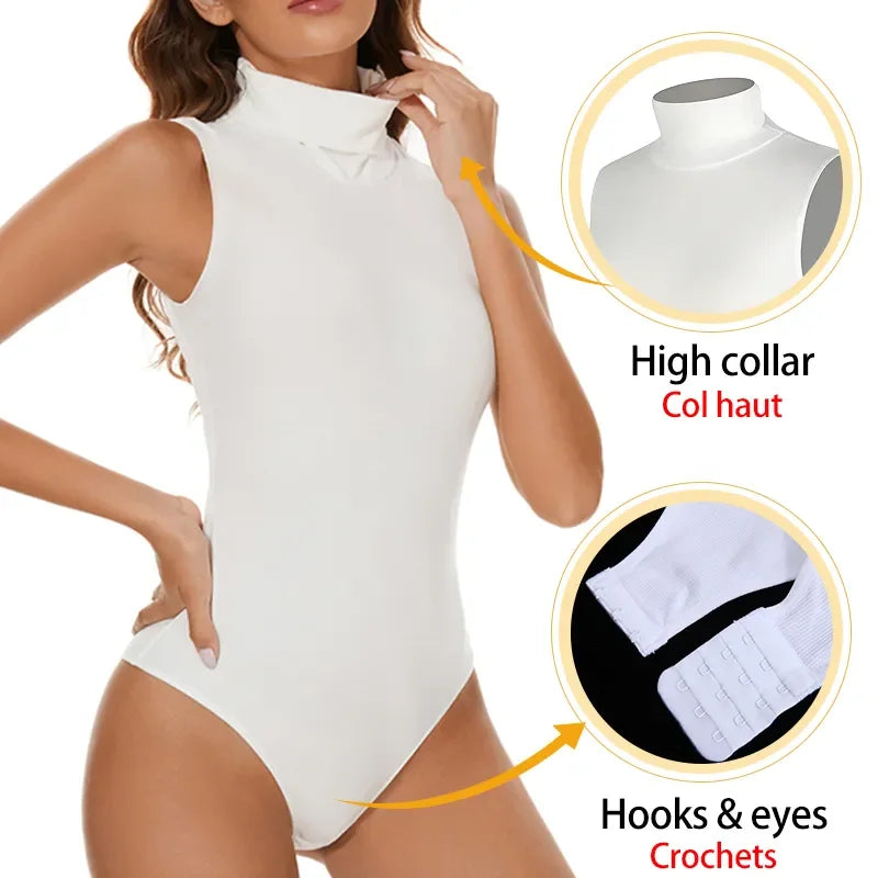 Bodysuit for Women Tummy Control New Tops Body Shaper Compression Butt Lifting Shapewear High Collar Sleeveless Bodysuits