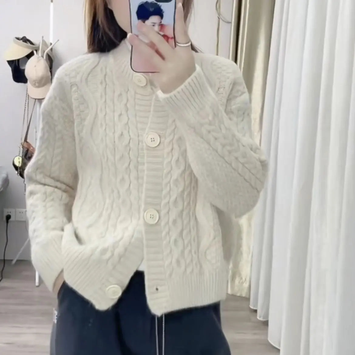 Sweater jacket early spring and autumn sweater new women's top youthful and beautiful western-style knitted cardigan