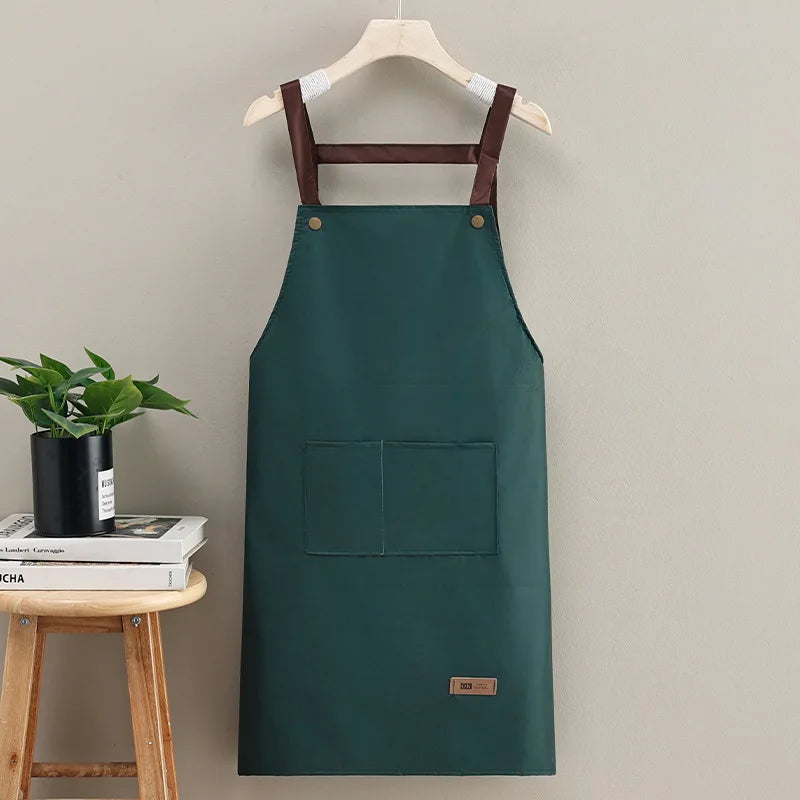 Kitchen Cooking Apron - Unisex Cute Adjustable Waterproof Canvas Aprons, Ideal for Chefs, Servers & Gifts