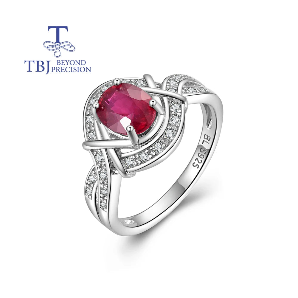 Gorgeous design natural filled ruby ring precious gemstone exquisite 925 sterling silver jewelry for women