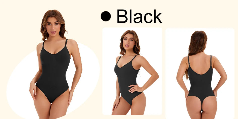 High Elastic Bodysuit for Women Tummy Control Shapewear Sexy Seamless Sculpting Thong Body Shaper Slimmer Slimming Black Tank