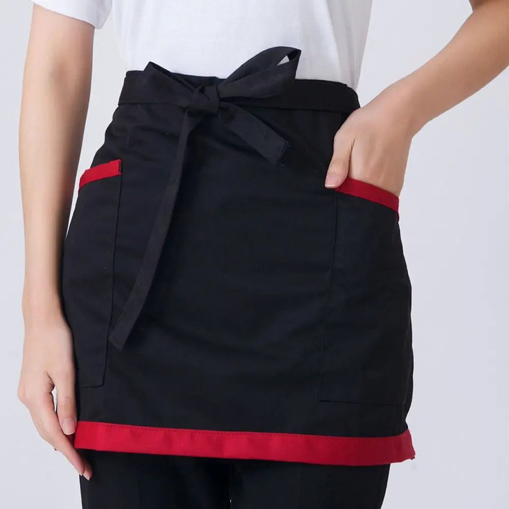 Kitchen Short Half Waist Apron Women Waitress Antifouling Work Bar Pub Cafe Cooking Men Short Half Apron Aprons Cleaning Tools