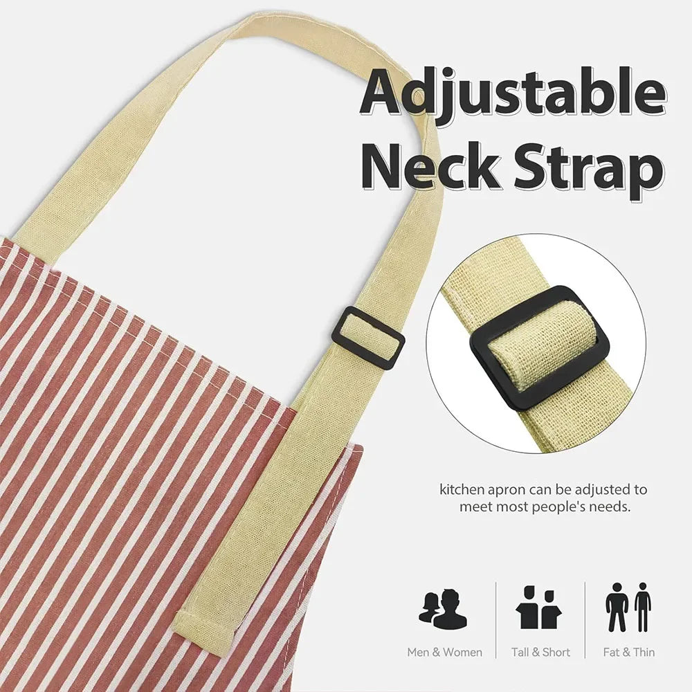 Kitchen Cooking Aprons Adjustable Bib Waterproof Chef Apron with 2 Pockets for Men Women Cooking Clothes Baking BBQ Grill Aprons