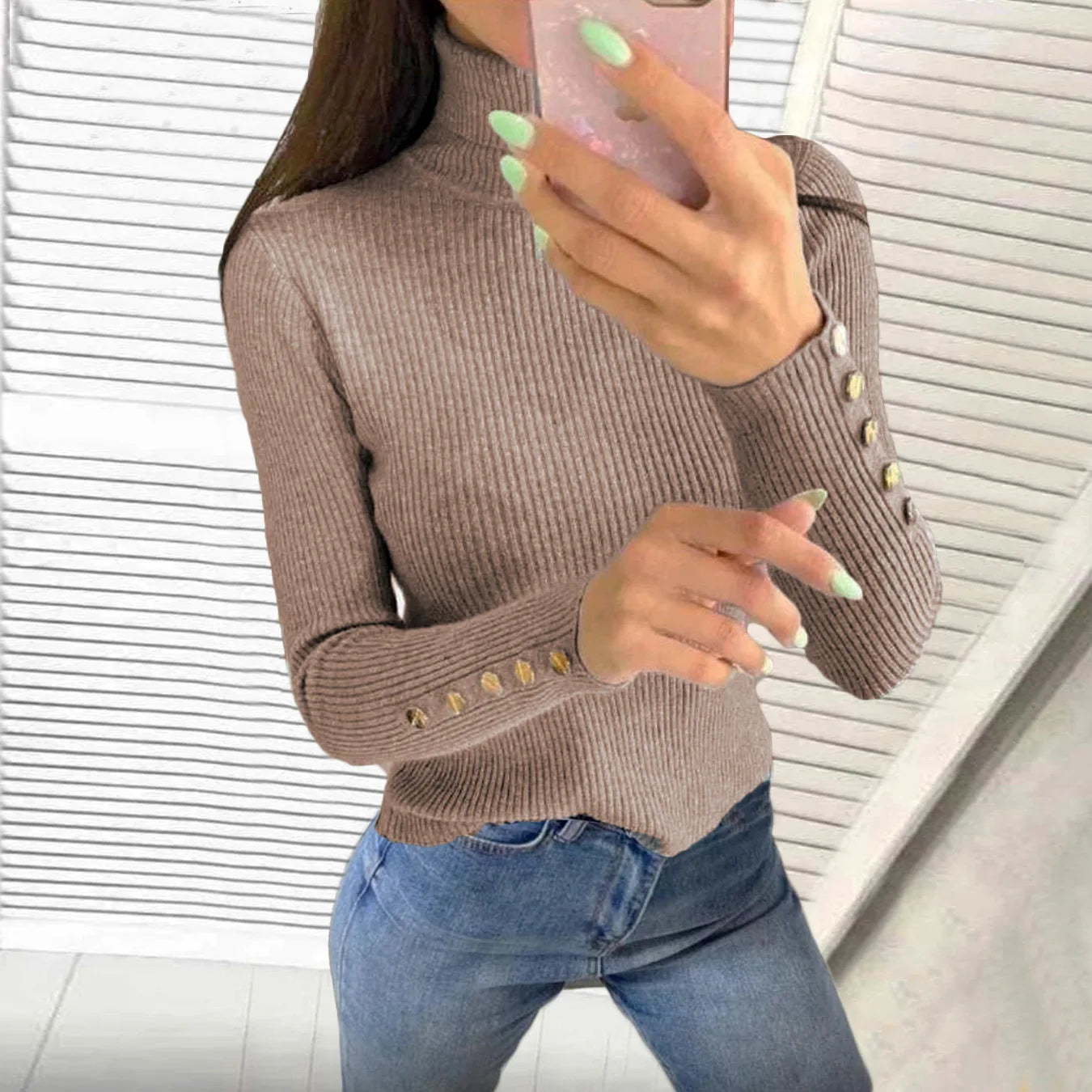 Elegant Sweaters Woman Sueter Negro Sueter Feminino Women's Autumn High Neck Pullover Knitted Sweater New  Tops Mujeres Juvenil