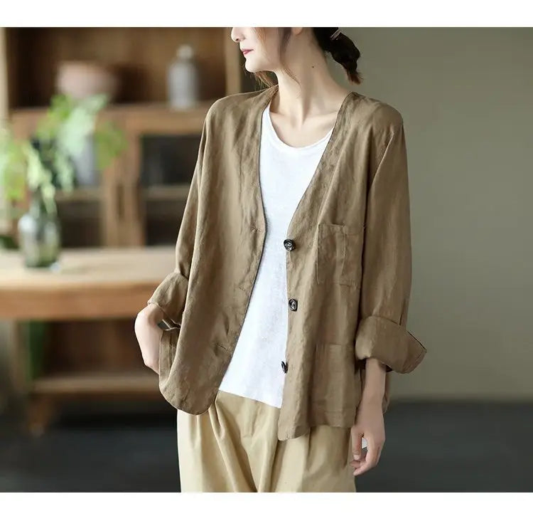 Jackets Women Retro Loose Design All-match Korean Style Leisure Minimalist Pure Female Popular Classic Basic Autumn Streetwear