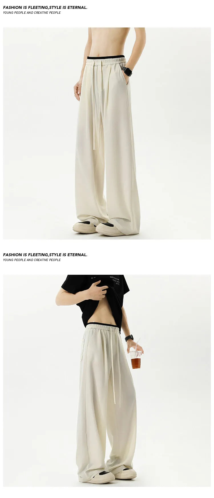 Trousers for Men Leisure Comfortable High Waist Baggy Pants Breathable Jogging Outdoor Fashion Neutral Design New Sweatpants