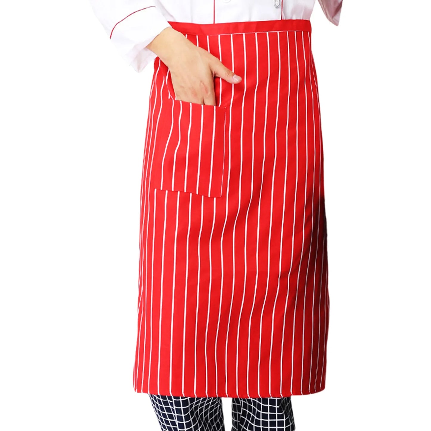 Black Men Kitchen Apron Striped Chef Cleaning Accessories Women Useful Cooking Grid Adjustable colorful apron catering