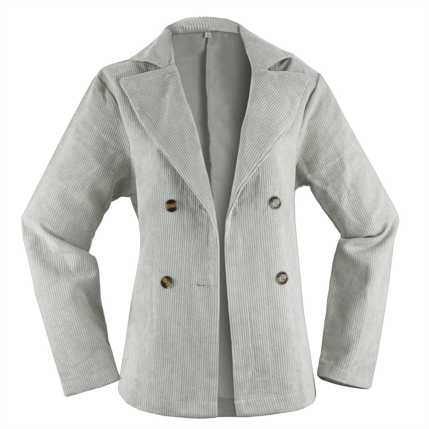 Elegant Office Lady Outwear for Women 2025 Fashion Long Sleeve Single Button Blazer Coats Solid Simple Corduroy Daily Clothes