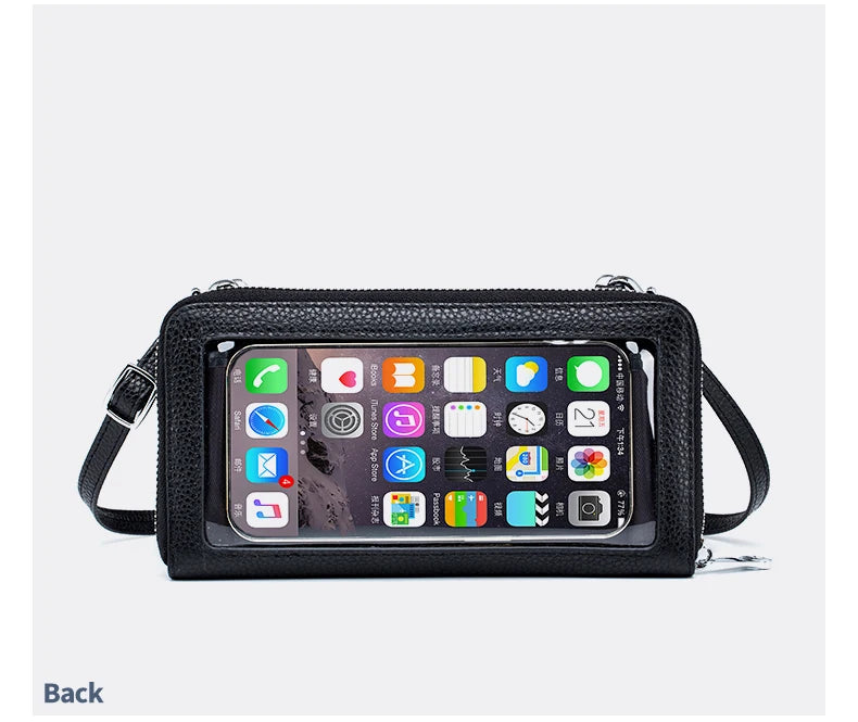 New Women Handbags Female Genuine Leather Shoulder Bags Multi Functional Large Capacity Crossbody Bags Touch Screen Phone Bag