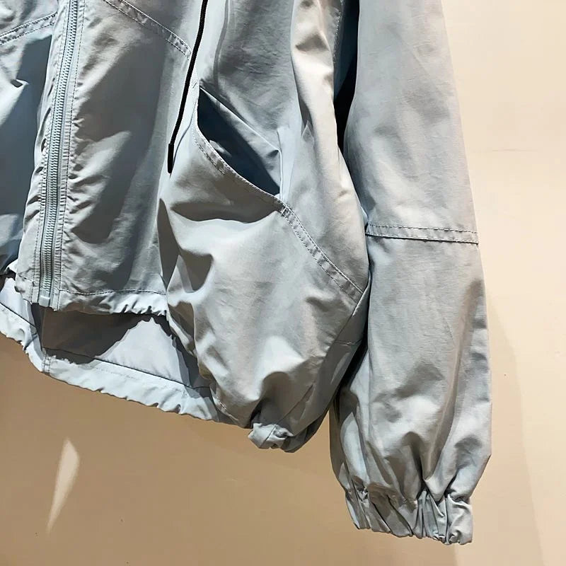 Jackets Women Hooded Summer Sun-proof Zipper Coats Thin Loose See Through Outerwear Breathable Outwear Lightweight Clothes