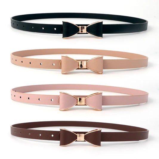Women's Belts New Bow Solid Color Simple Elegant Girl Gentle Fashionable Versatile Belt Dress Jeans Accessories