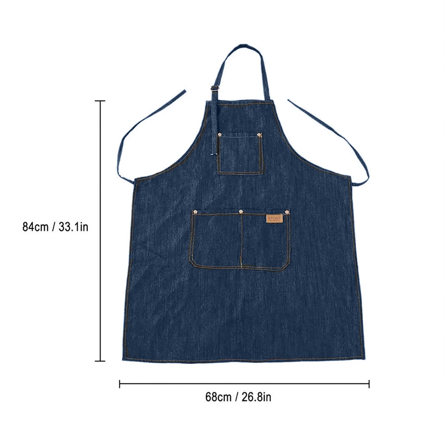 Denim Apron Salon Working Clothes Barber Cloth Kitchen Cooking Grill Restaurant Bar Shop Cafes Baking Beauty Nails Uniform
