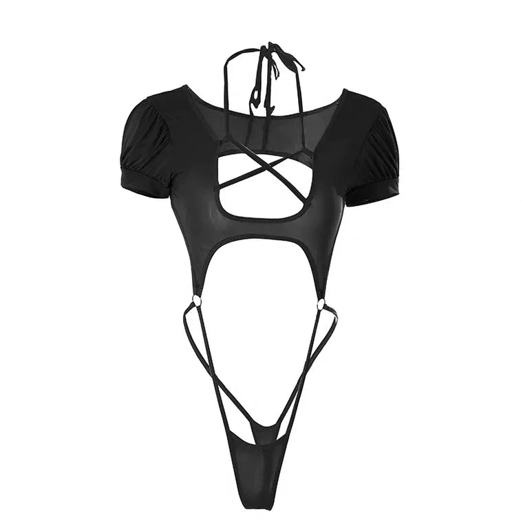 Women Sexy Open Crotch Jumpsuit High Elastic Backless Erotic Bodysuit Hot Uniform Temptation Lingerie Sleepwear Exotic Apparels