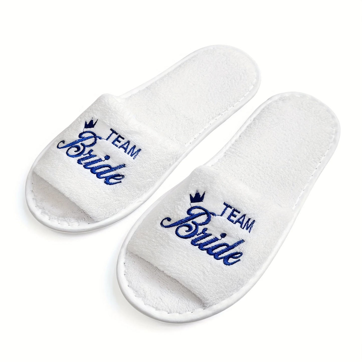 Bridal Party Slippers Set, With Embroidery, Lightweight Cozy Soft Sole Flats, for Brides, Bridesmaids, Guests & Bachelorettes