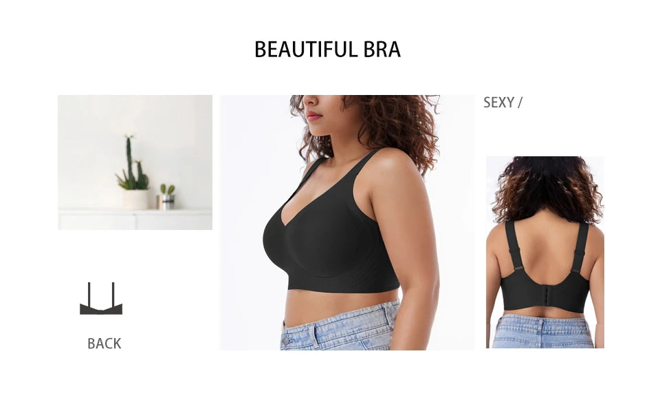Wireless Bras for Women Seamless Full Coverage Bra No Underwire Soft Push Up Everyday Bralette