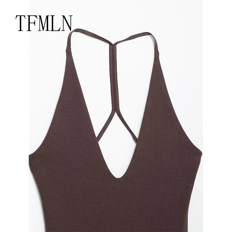 Women Fashion Sexy  Bodysuit Backless Tops Slim Women Top Chic V Neck Sling Body Suits Summer Female High Street Outwear