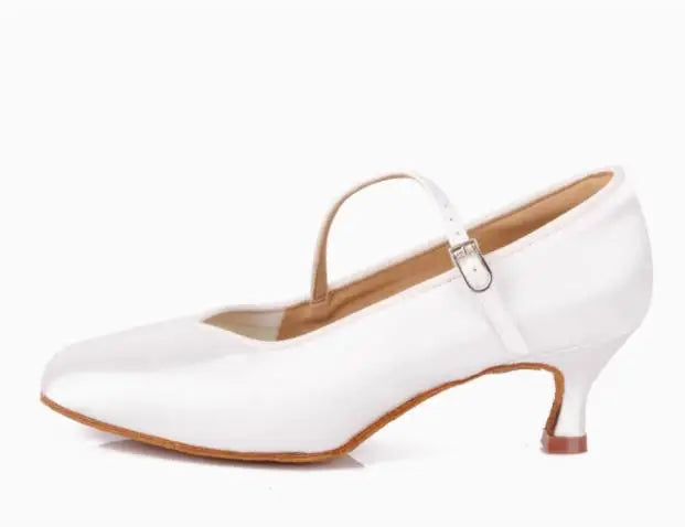 Sneakers Latin Dance Shoes Brand Women High Quality Satin Ladies Aerobics Girl Buckle Dancing SALSA BDD 138 Cowhide Sole White