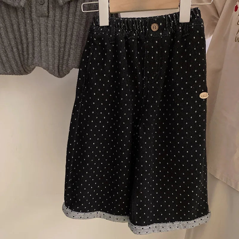 Sweaters Girl Academic Autumn Fashionable Bow Sweater Wave Point Trousers Girl Simple Loose Round Collar 2024 Striped