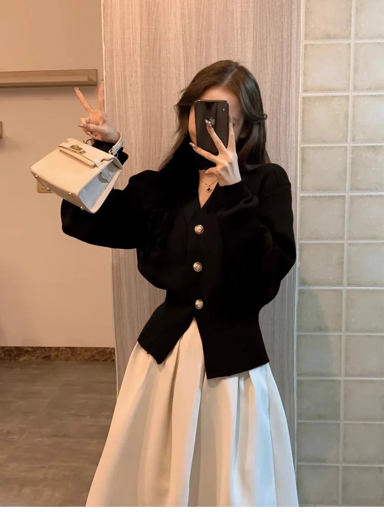 Sweater Cardigan Women's Coat Fashionable Waist-hugging and Slimming Christmas and New Year Festive Top