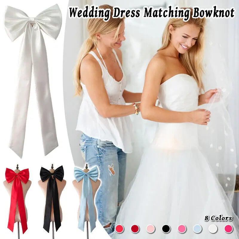 1PC Bride Wedding Bow with Pin Bride Gown Matching Accessorie Detachable Bowknot DIY Handmade Bowknot Dress Accessories