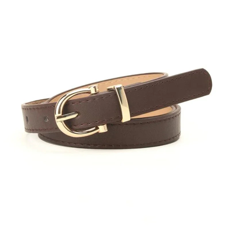 Women Belts New PU Leather Simple Metal Buckle Belt Girls Dress Jean Pants Waistband Belts for Lady Luxury Designer Brand