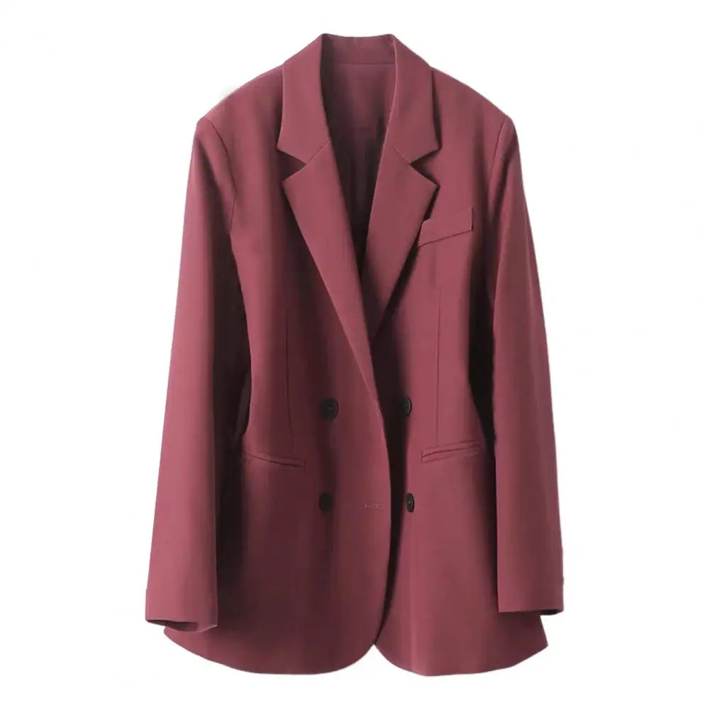Women Suit Coat Women Suit Coat Elegant Lapel Double Breasted Suit Jacket for Women Stylish Office Lady Coat with Pockets Solid