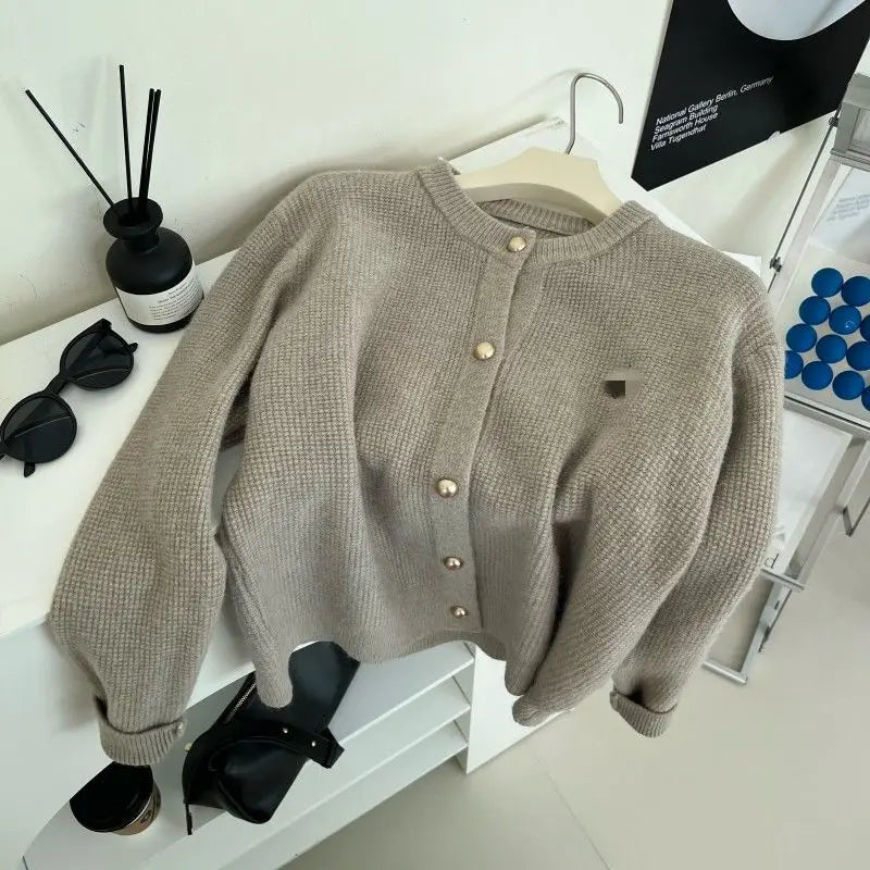 Sweater Pony Embroidered Sweater Jacket Autumn and Winter Temperament Sweater Cardigan French Style Versatile Top