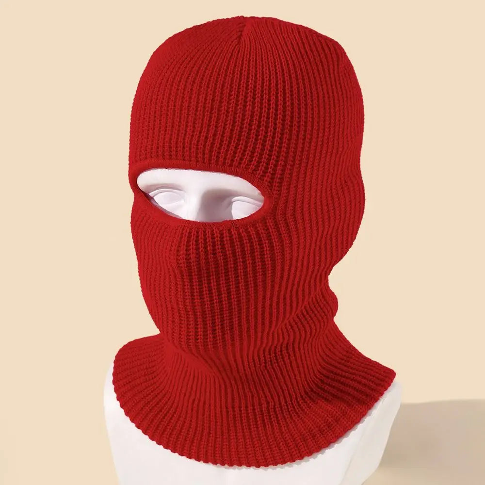 Hat Winter Female 1-Hole Balaclava Skullies Scarf Bonnet Hat Mask Knitted Hats Men Beanies Hat Women Winter Cap Full Face Cover