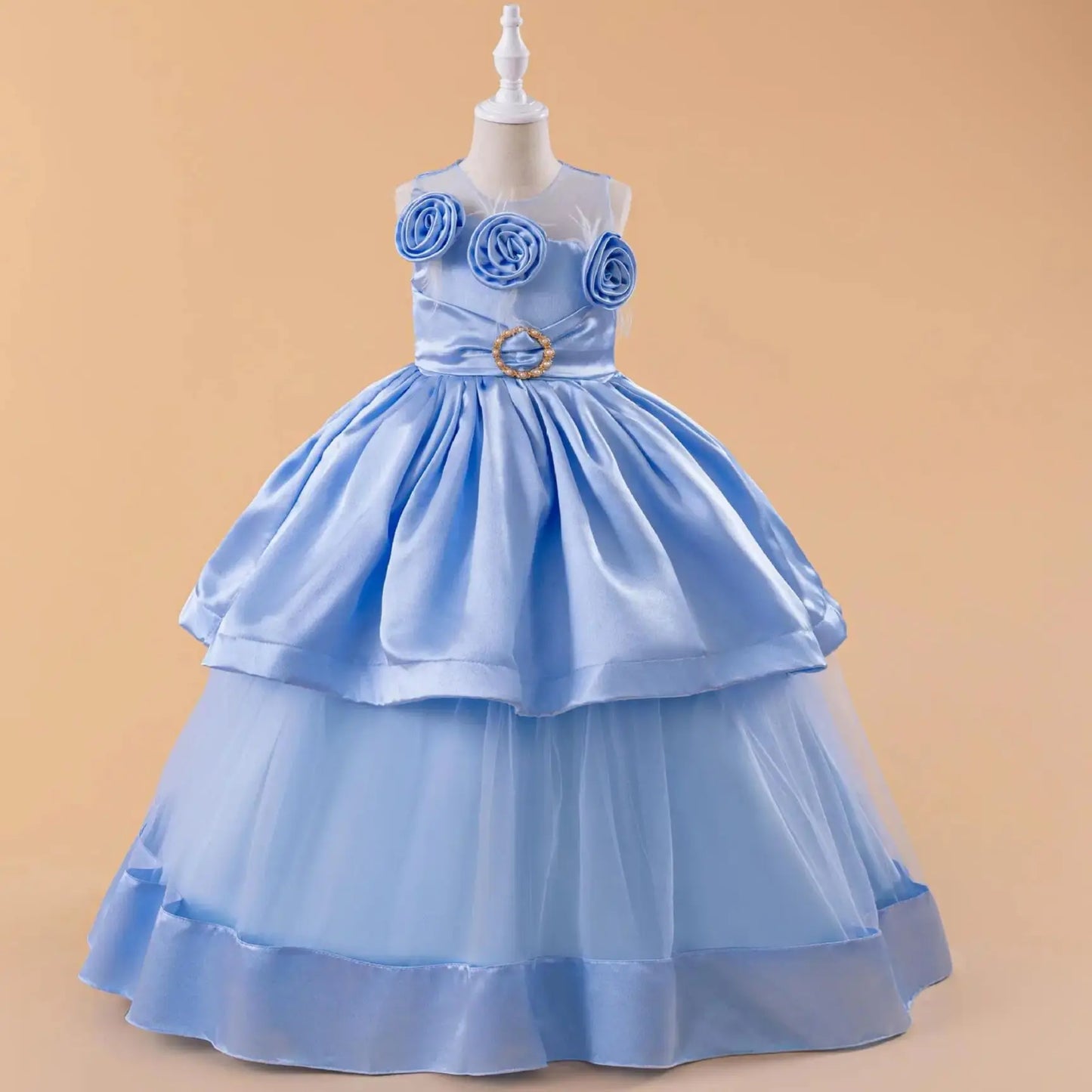 Children's Evening Gowns Flower Girl Gowns Long Dress Girls Hosting Party Birthday Gowns