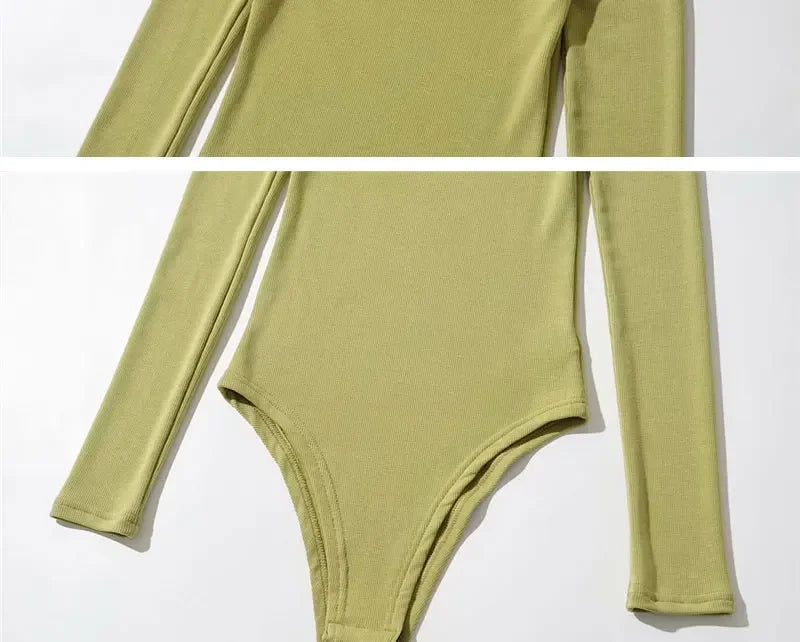 Long Sleeved Bodysuits Women Sexy High Street Chic Skinny Cozy American Style Hotsweet Lady Tops Y2K Clothing Turtleneck Autumn