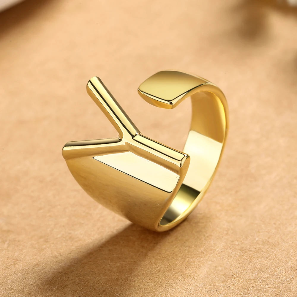 26 English Letters 925 Silver Ring Joint Fashion Personality Retro Index Finger Ring Opening 18K Gold Ring