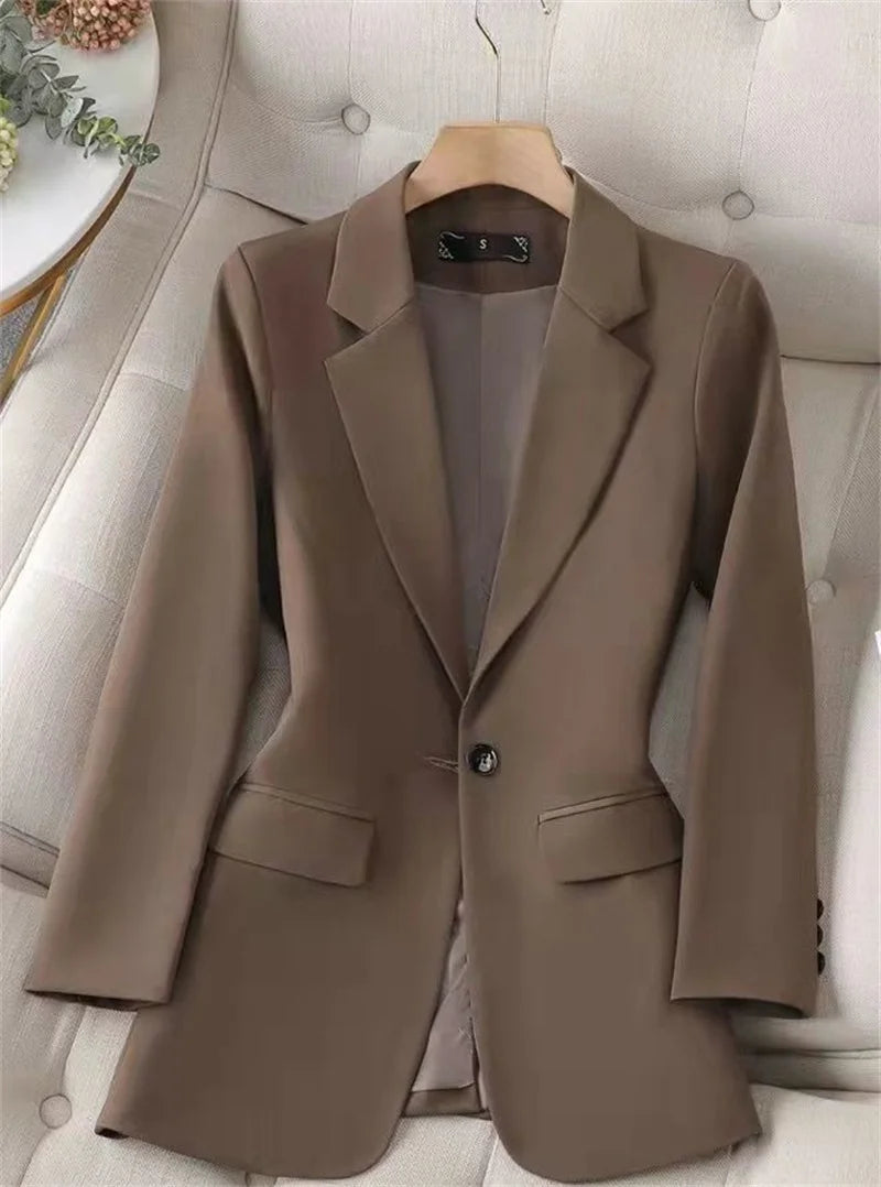 Women Blazer Office Ladies Elegant Outwear Long Sleeve Work Wear Classy Female Pink Suit African Autumn Fashion 2025 New