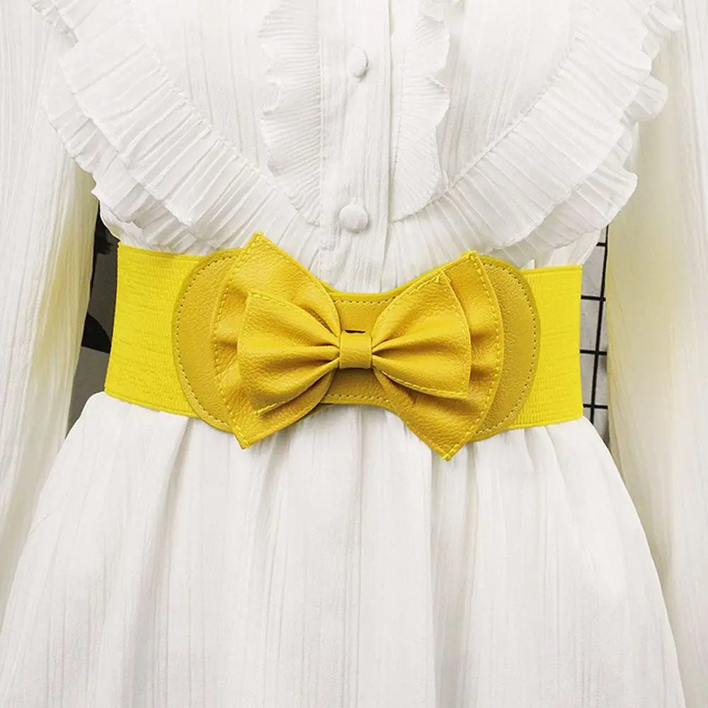 Women Big Bow Waistband Elastic Wide Stretch Waist Belt New Designer Belts Straps for Girls Clothes Accessories Lady Dress Belt