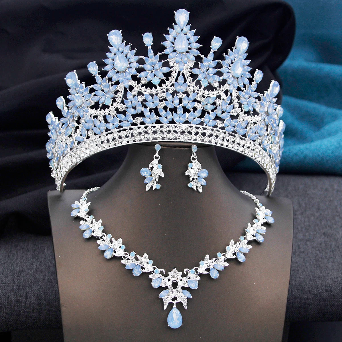 Bridal Crown Jewelry Sets for Women Princess Tiaras and Crowns Choker Necklace Earring Wedding Dress Jewelry Costume Accessories