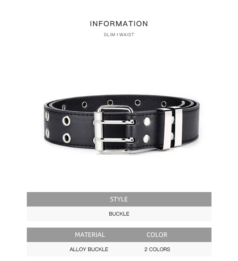 Fashion Alloy Women Belts Chain Luxury for Genuine Leather New Style Pin Buckle Jeans Decorative Ladies Retro Decorative Punk