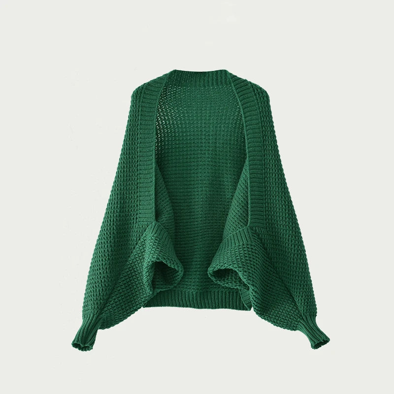 Shrug Sweater Women's Long Sleeve Open Front Knitted Cardigan Sweater Female Fall Winter Wrap-Up Knitwear Basic Outfit