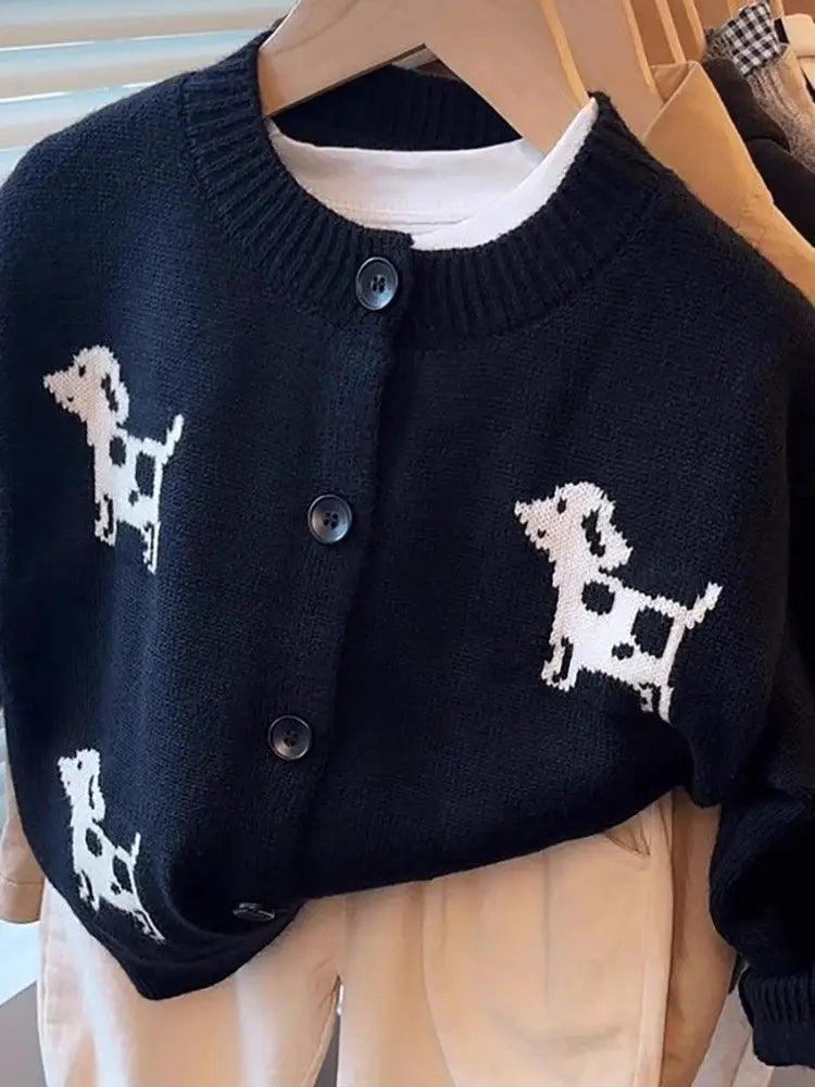 Sweaters Cardigan Coat AutumnStriped Knitted Sweater Long Sleeves  Girls Sweater Kids Clothes Girls