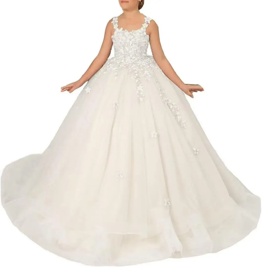 Kingbridal Flower Girl Dresses for Wedding Lace Princess First Communion Formal Dresses Tulle Pageant Ball Gowns Princess Dress