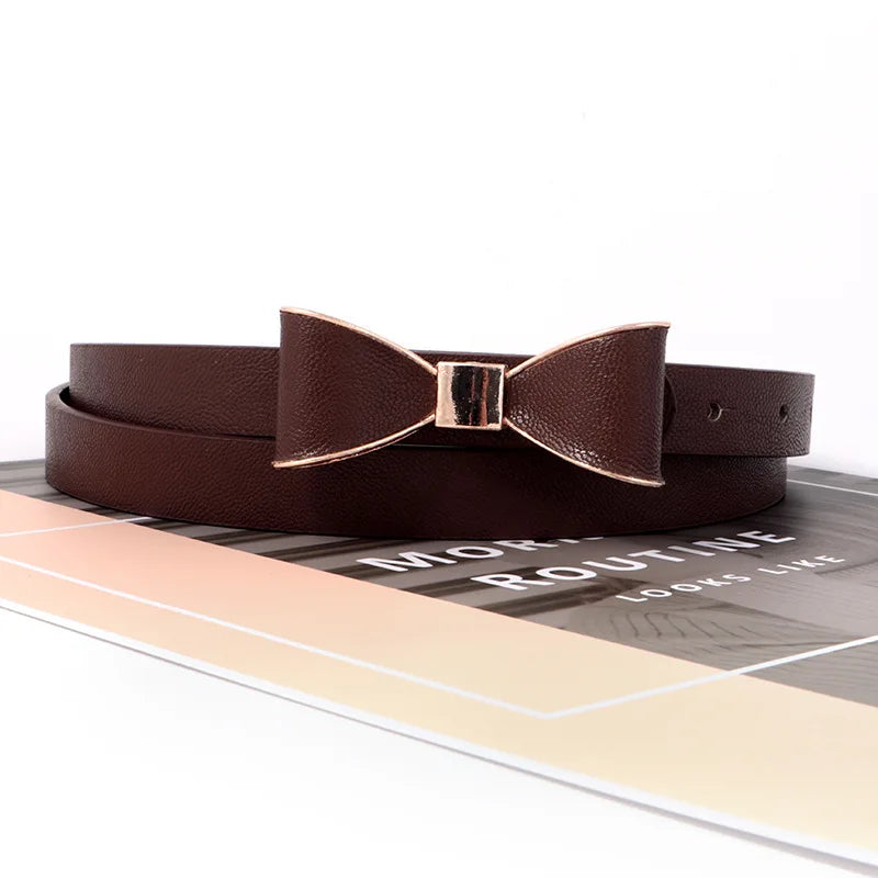 Women's Belts New Bow Solid Color Simple Elegant Girl Gentle Fashionable Versatile Belt Dress Jeans Accessories