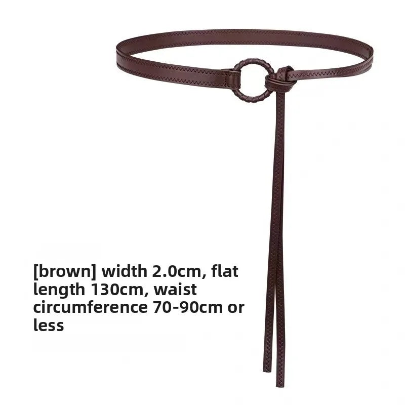 Elegant and fashionable women's waist belt - a variety of colors woven design rope belt, tied luxurious multifunctional belt, ad