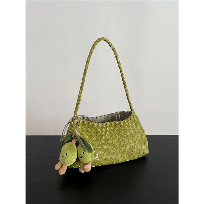 Hand woven armpit bag, women's new high-end and versatile retro handbag, single shoulder mother bag