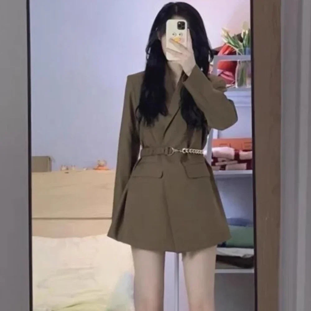 Blazer Woman Jacket Black Over Long Outerwears Dress Coats For Women Clothes Slim Modern Bags On Offer With Premium New In