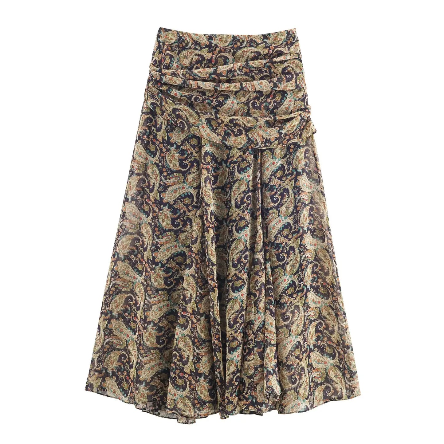 Women Wrinkle Skirts 2025 Women Summer Autumn New Fashion Leisure Print High Waist Skirts Women Elegant Party Skirts
